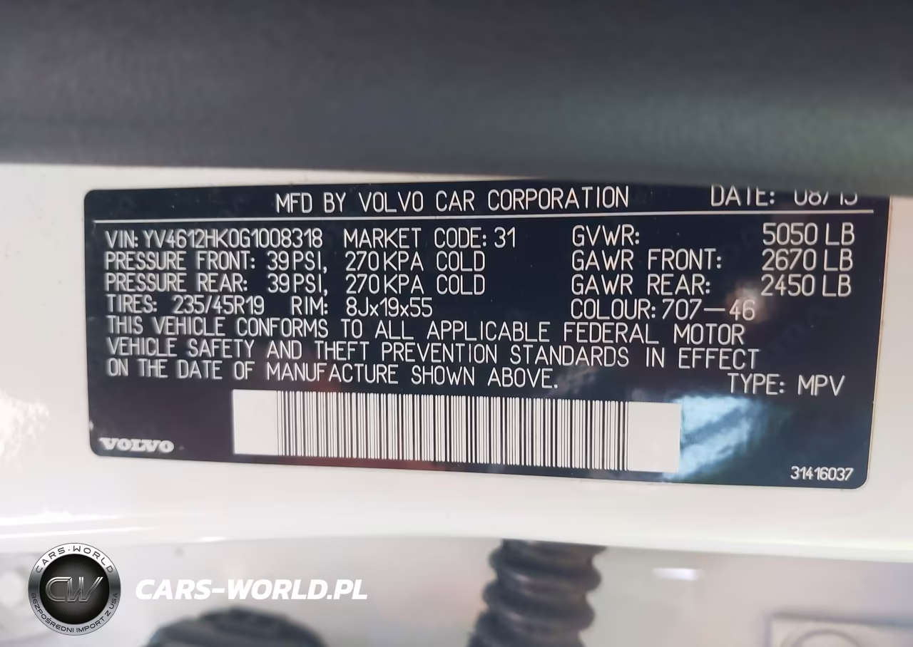 2016 Volvo V60 Cross Country T5 VIN:YV4612HK0G1008318 - 9