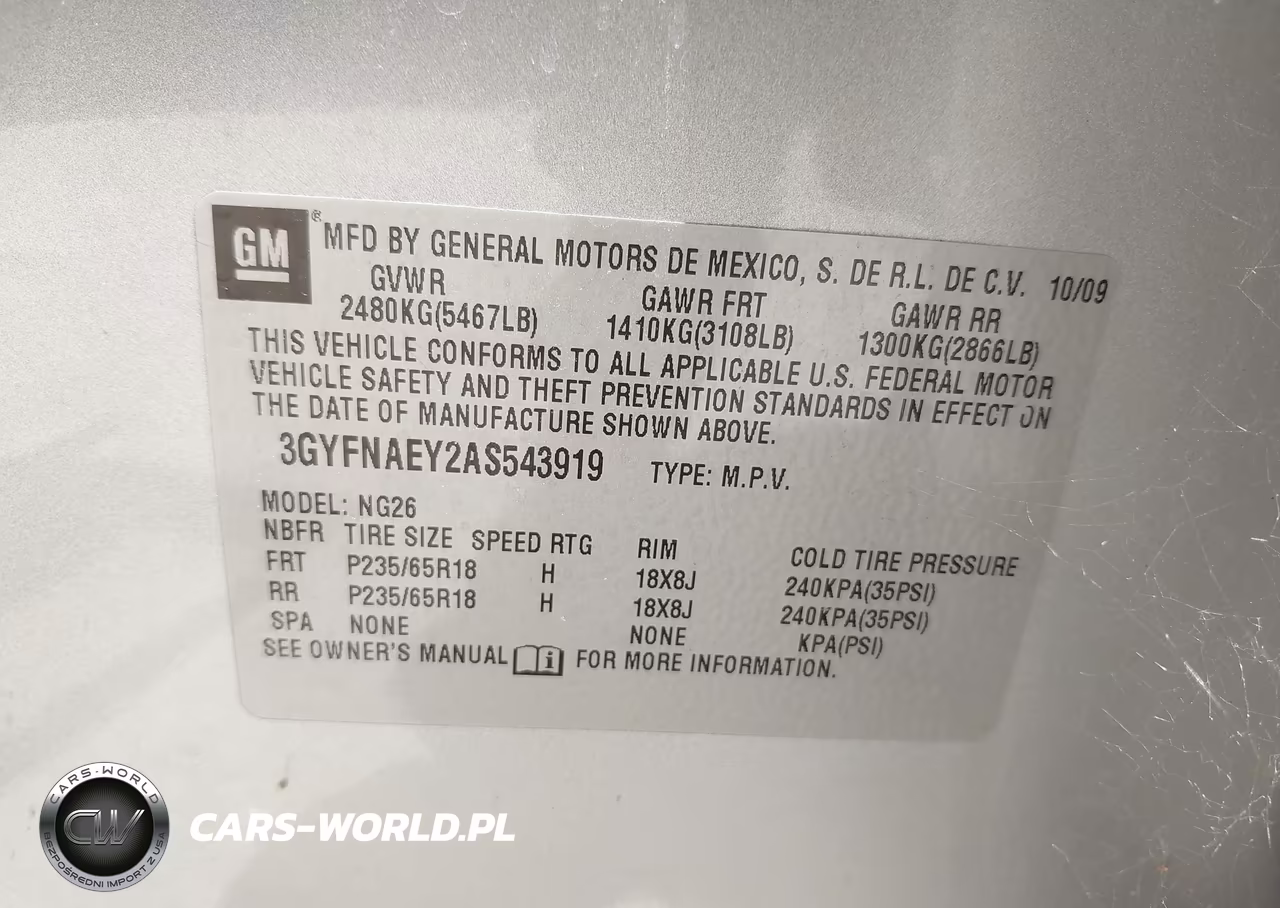 2010 Cadillac Srx Luxury Collection VIN:3GYFNAEY2AS543919 - 9