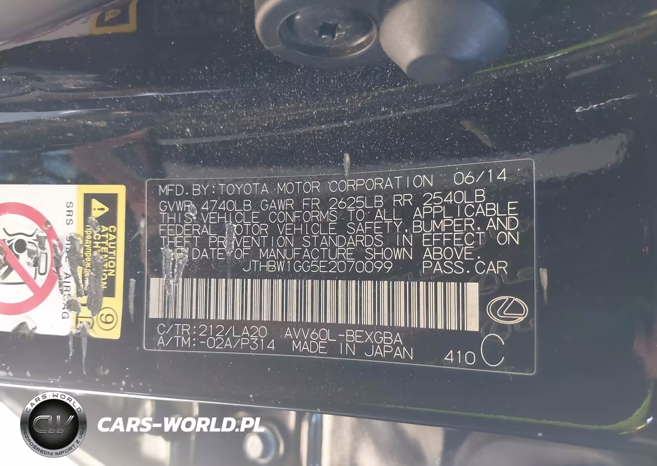 2014 Lexus Es 300H VIN:JTHBW1GG5E2070099 - 9