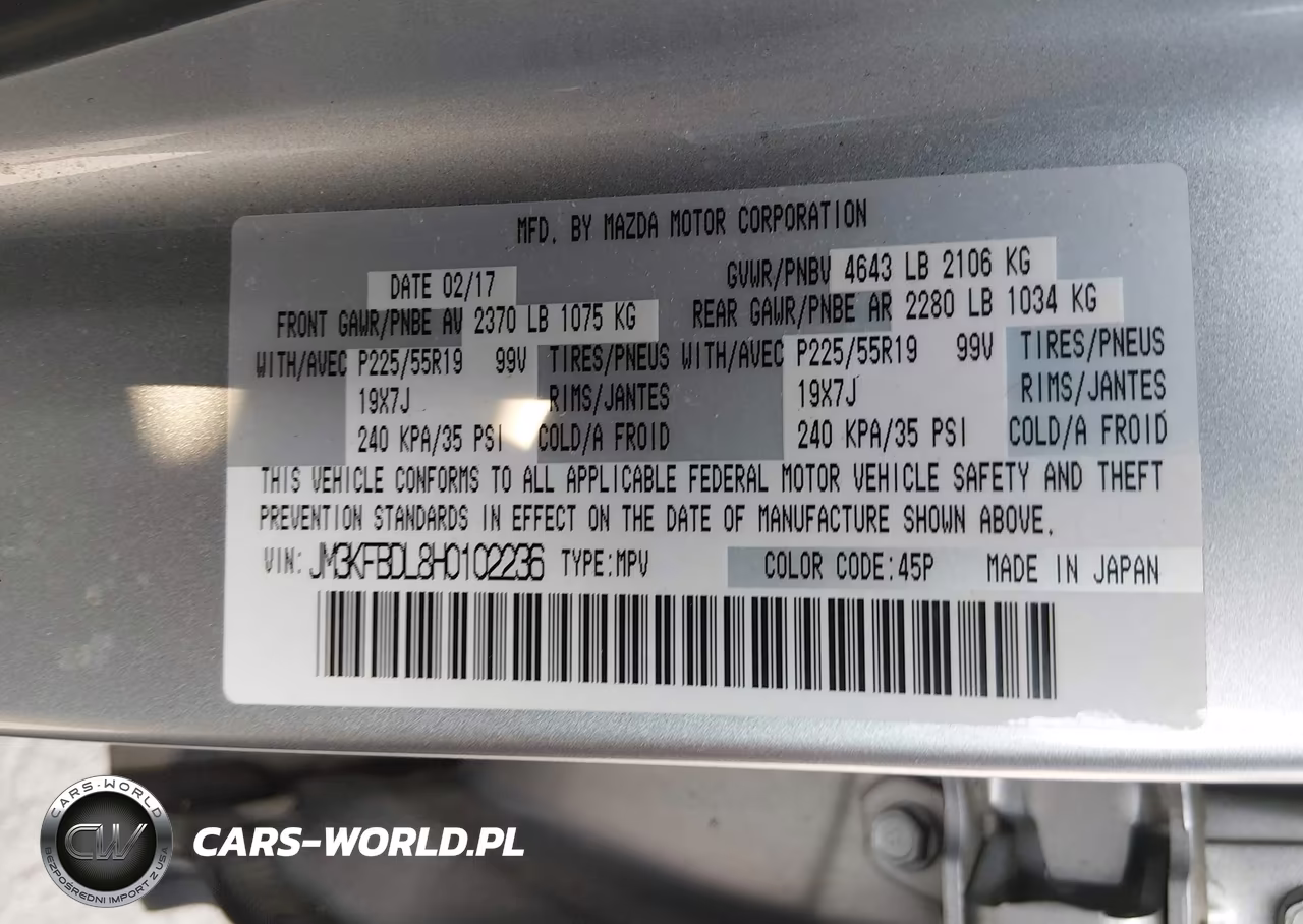 2017 Mazda Cx-5 Grand Touring VIN:JM3KFBDL8H0102236 - 9