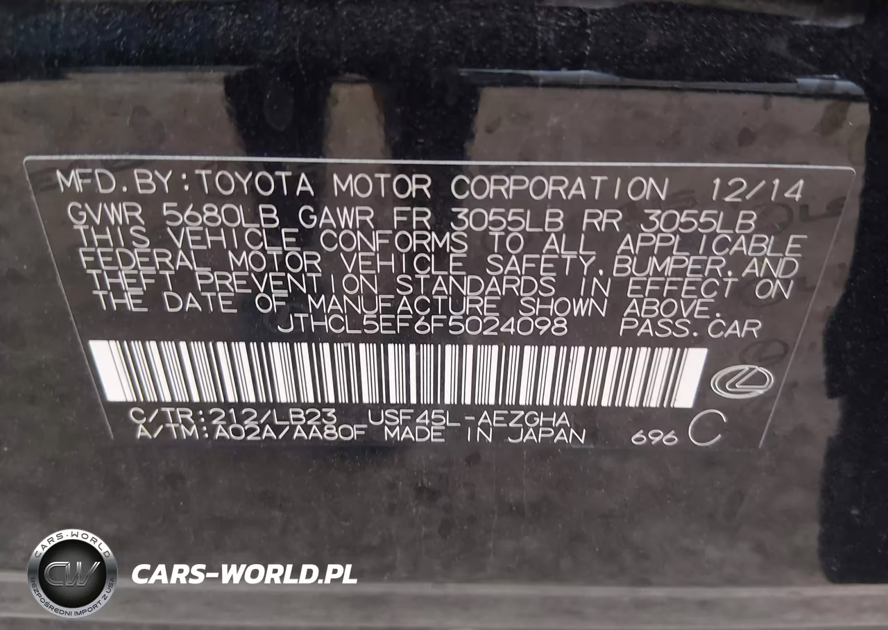 2015 Lexus Ls 460 VIN:JTHCL5EF6F5024098 - 9