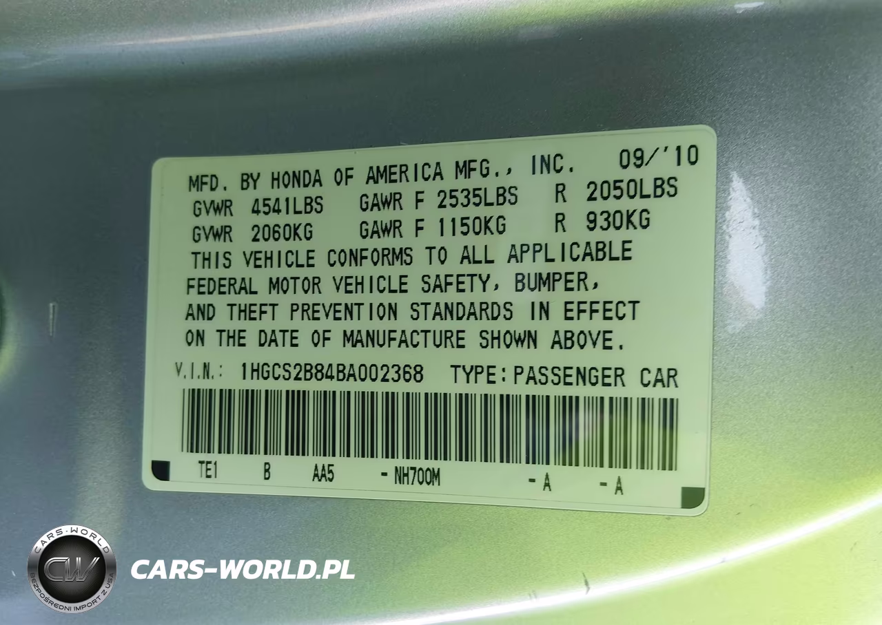 2011 Honda Accord 3.5 Ex-L VIN:1HGCS2B84BA002368 - 9