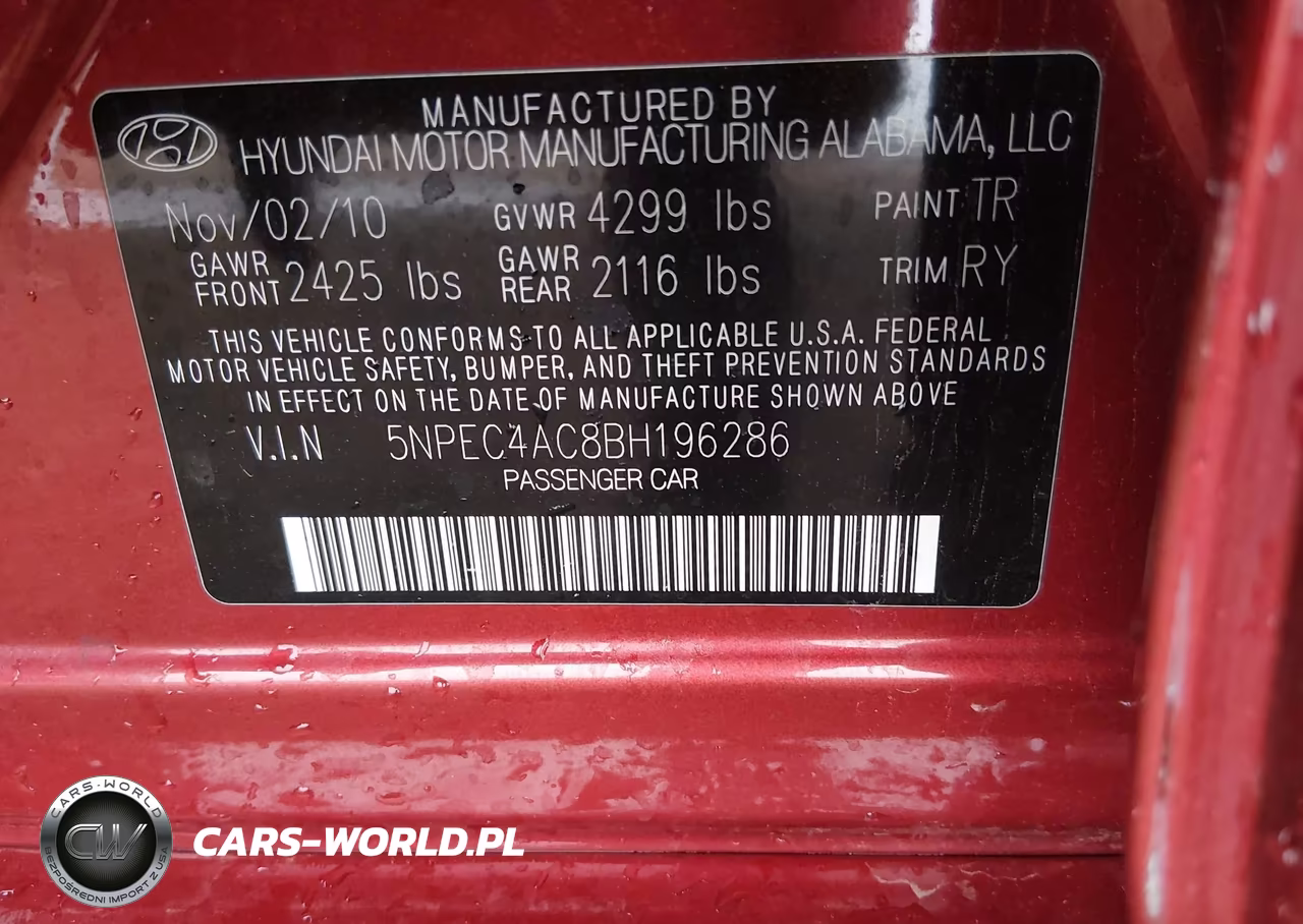 2011 Hyundai Sonata Se VIN:5NPEC4AC8BH196286 - 9