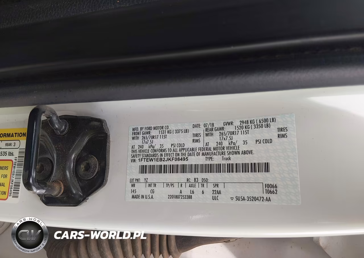 2018 Ford F-150 Xl VIN:1FTEW1EB2JKF08495 - 9