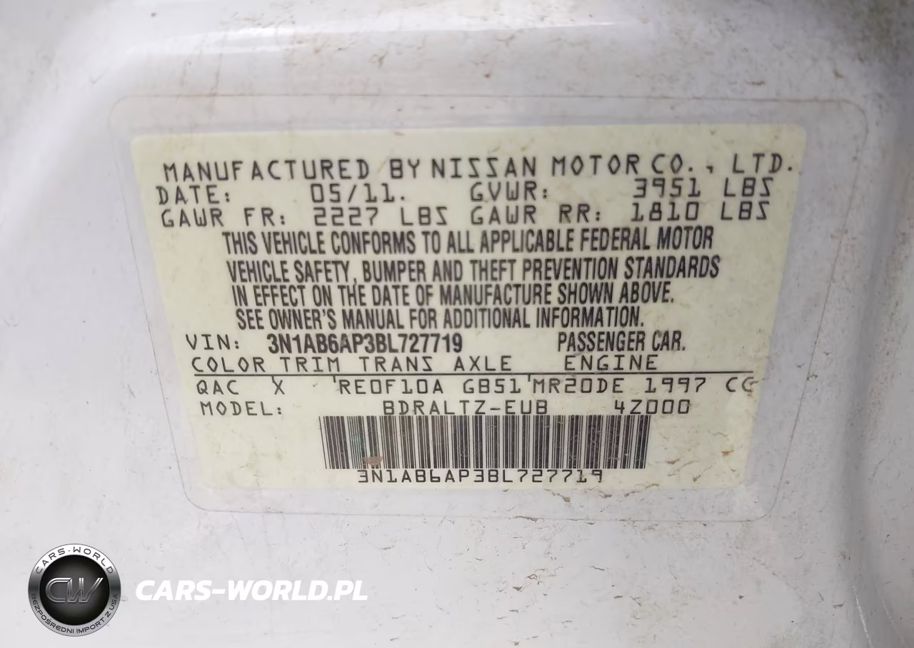 2011 Nissan Sentra 2.0S VIN:3N1AB6AP3BL727719 - 9
