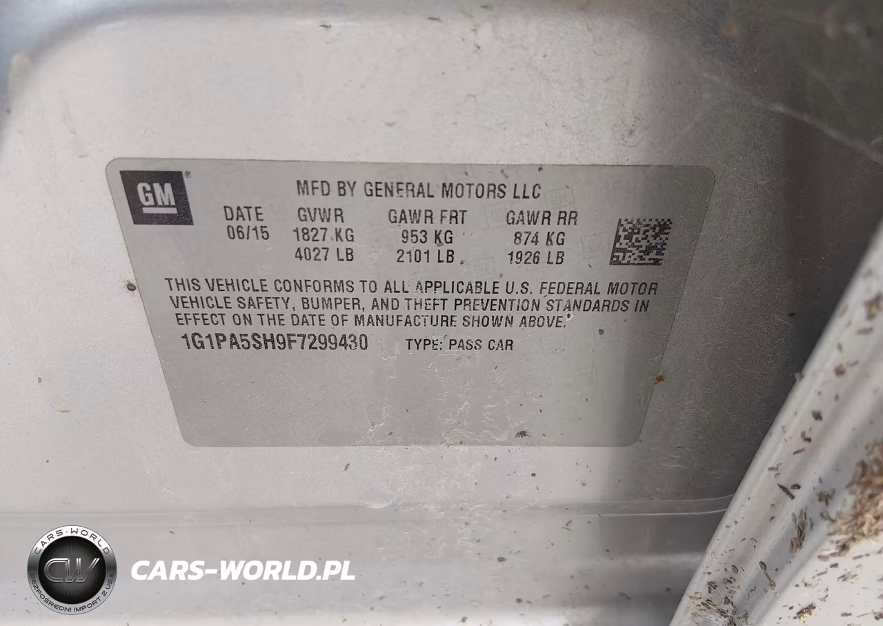 2015 Chevrolet Cruze Ls Auto VIN:1G1PA5SH9F7299430 - 9