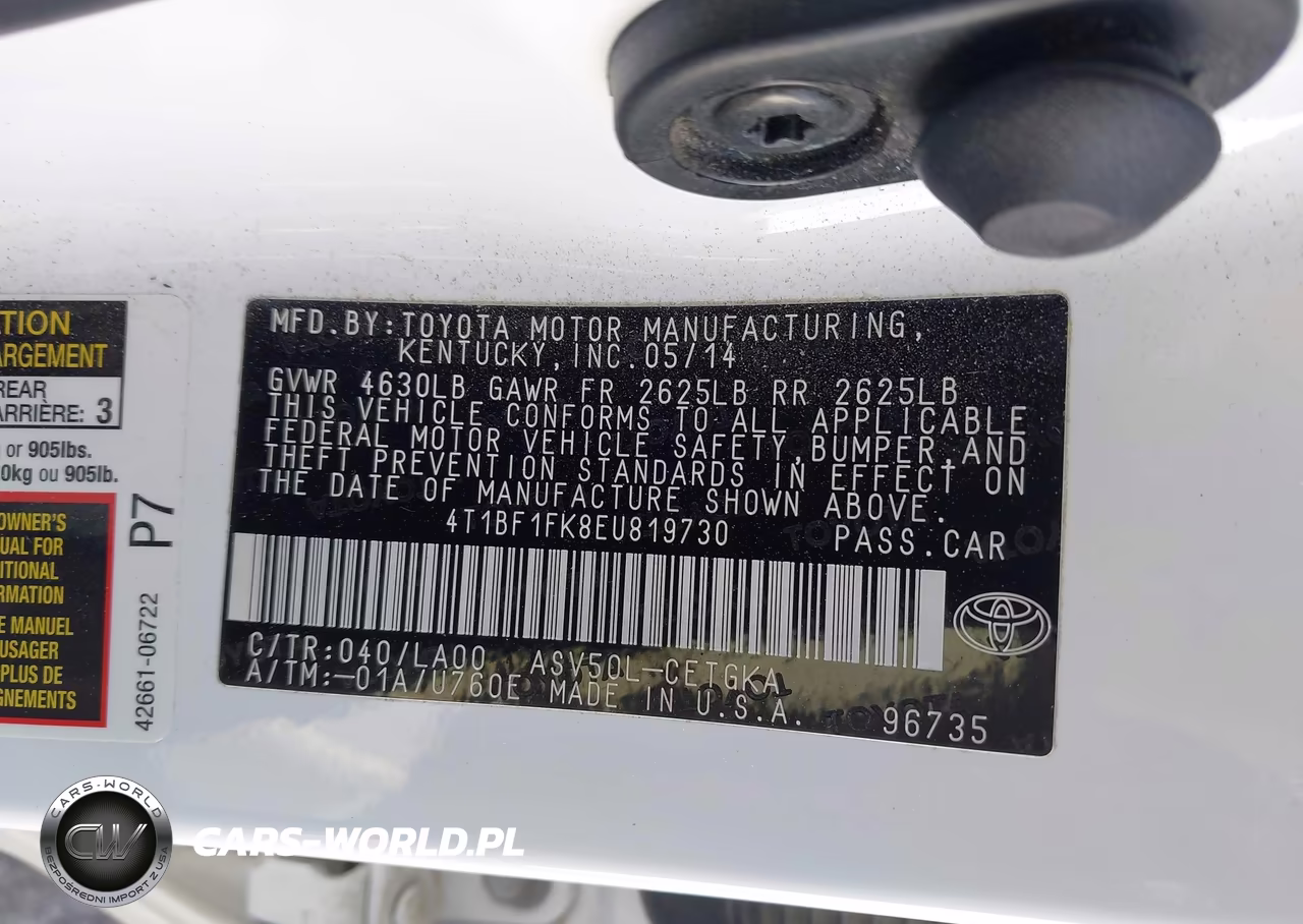 2014 Toyota Camry Xle VIN:4T1BF1FK8EU819730 - 9