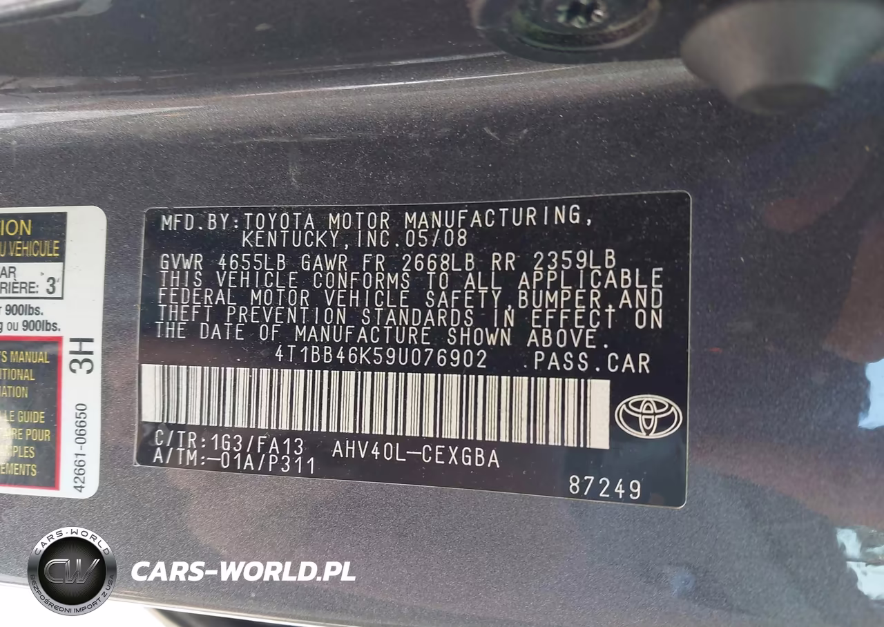2009 Toyota Camry Hybrid VIN:4T1BB46K59U076902 - 9