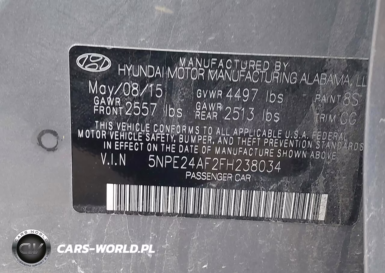 2015 Hyundai Sonata Se VIN:5NPE24AF2FH238034 - 9
