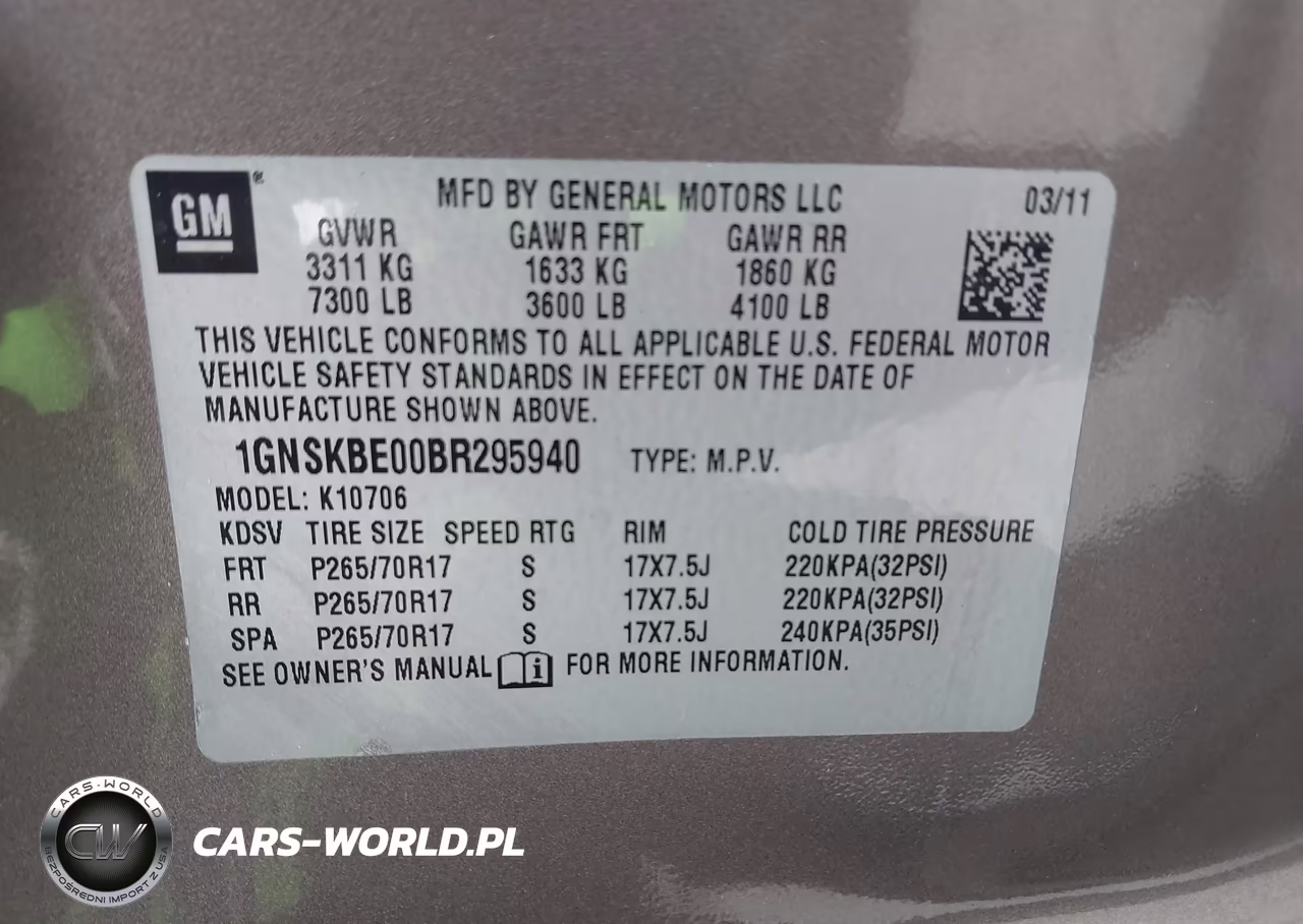 2011 Chevrolet Tahoe Lt VIN:1GNSKBE00BR295940 - 9