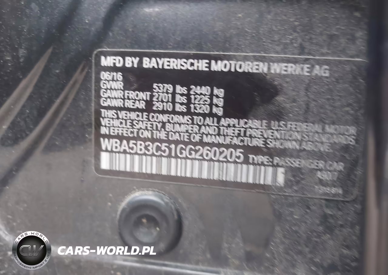 2016 BMW 535I xDrive VIN:WBA5B3C51GG260205 - 9
