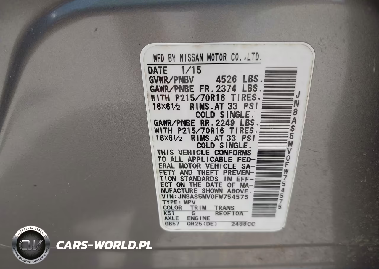 2015 Nissan Rogue Select S VIN:JN8AS5MV0FW754575 - 9