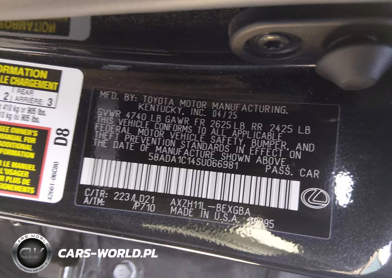 2025 Lexus Es 300H VIN:58ADA1C14SU066981 - 9