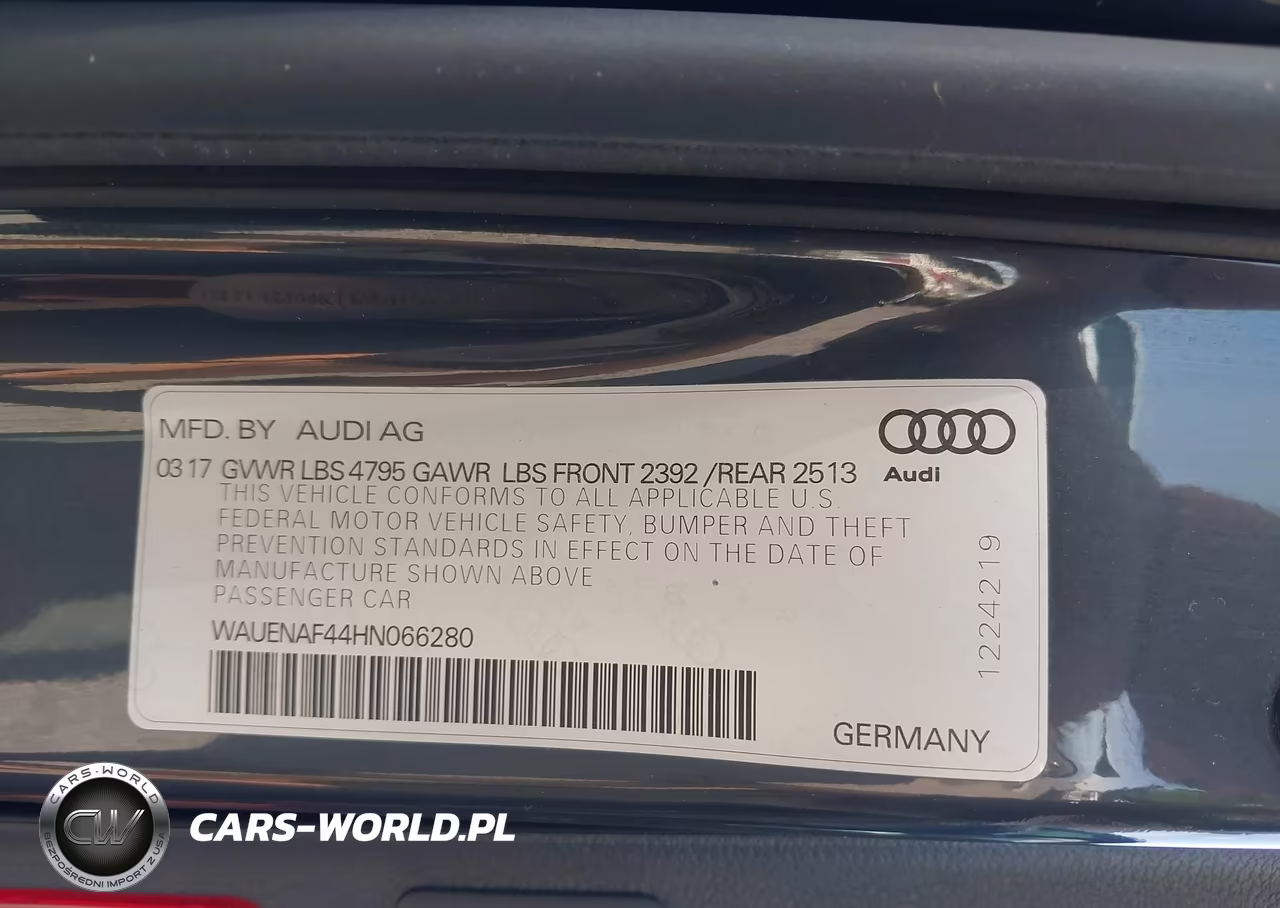 2017 Audi A4 3.0T Premium Plus VIN:WAUENAF44HN066280 - 9