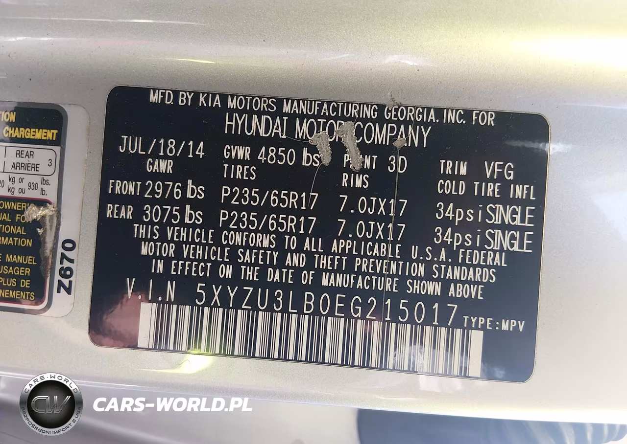 2014 Hyundai Santa Fe Sport 2.4L VIN:5XYZU3LB0EG215017 - 9