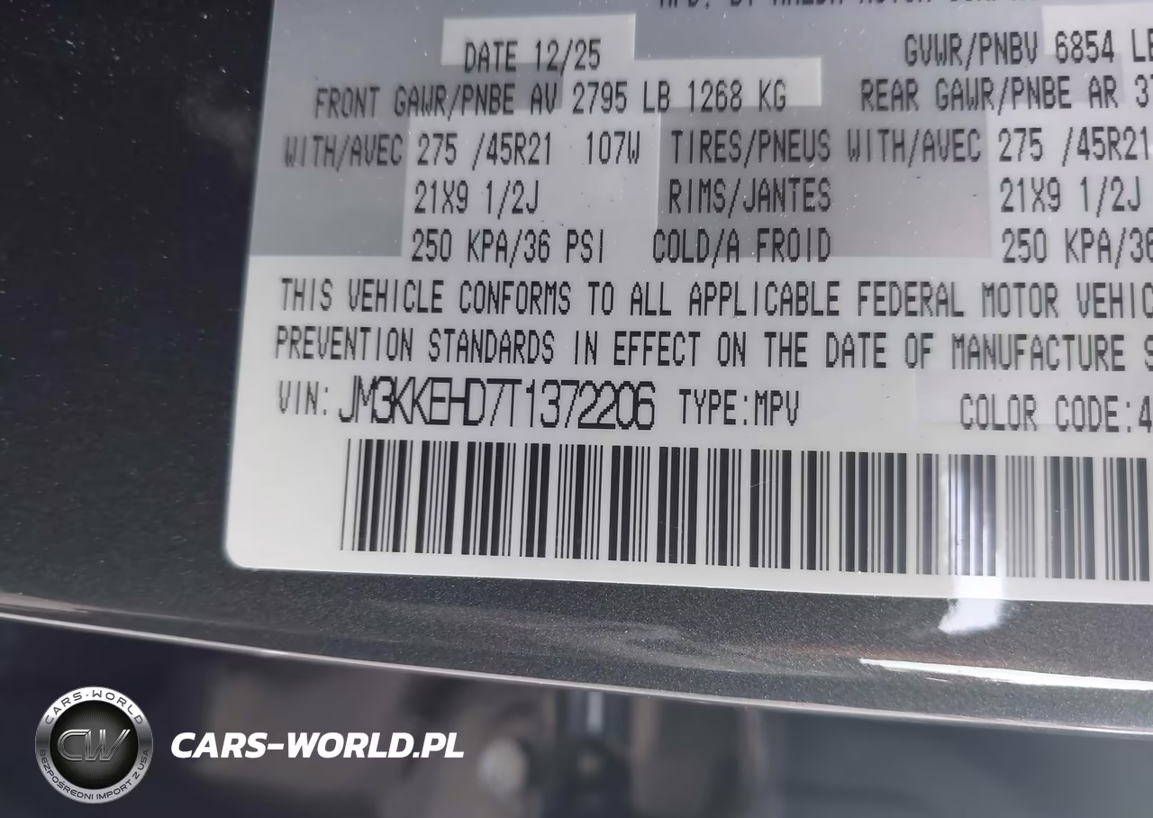 2026 Mazda Cx-90 3.3 Turbo Premium Plus VIN:JM3KKEHD7T1372206 - 9