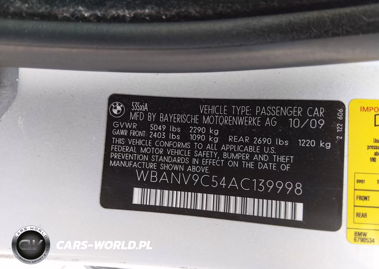 2010 BMW 535I xDrive VIN:WBANV9C54AC139998 - 9