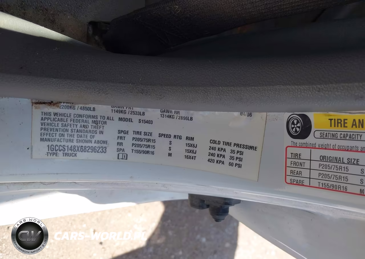 2006 Chevrolet Colorado Work Truck VIN:1GCCS148X68296233 - 9