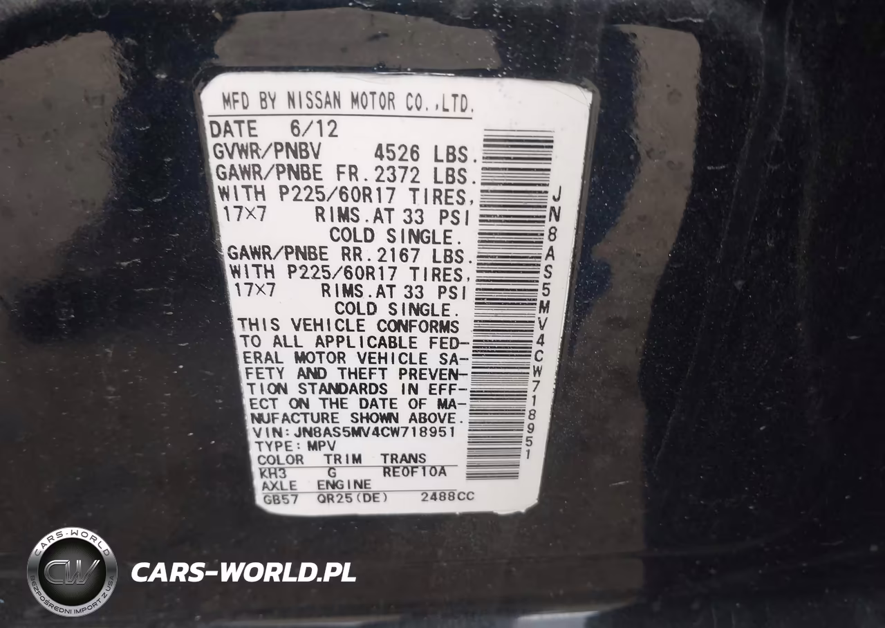 2012 Nissan Rogue Sv VIN:JN8AS5MV4CW718951 - 9