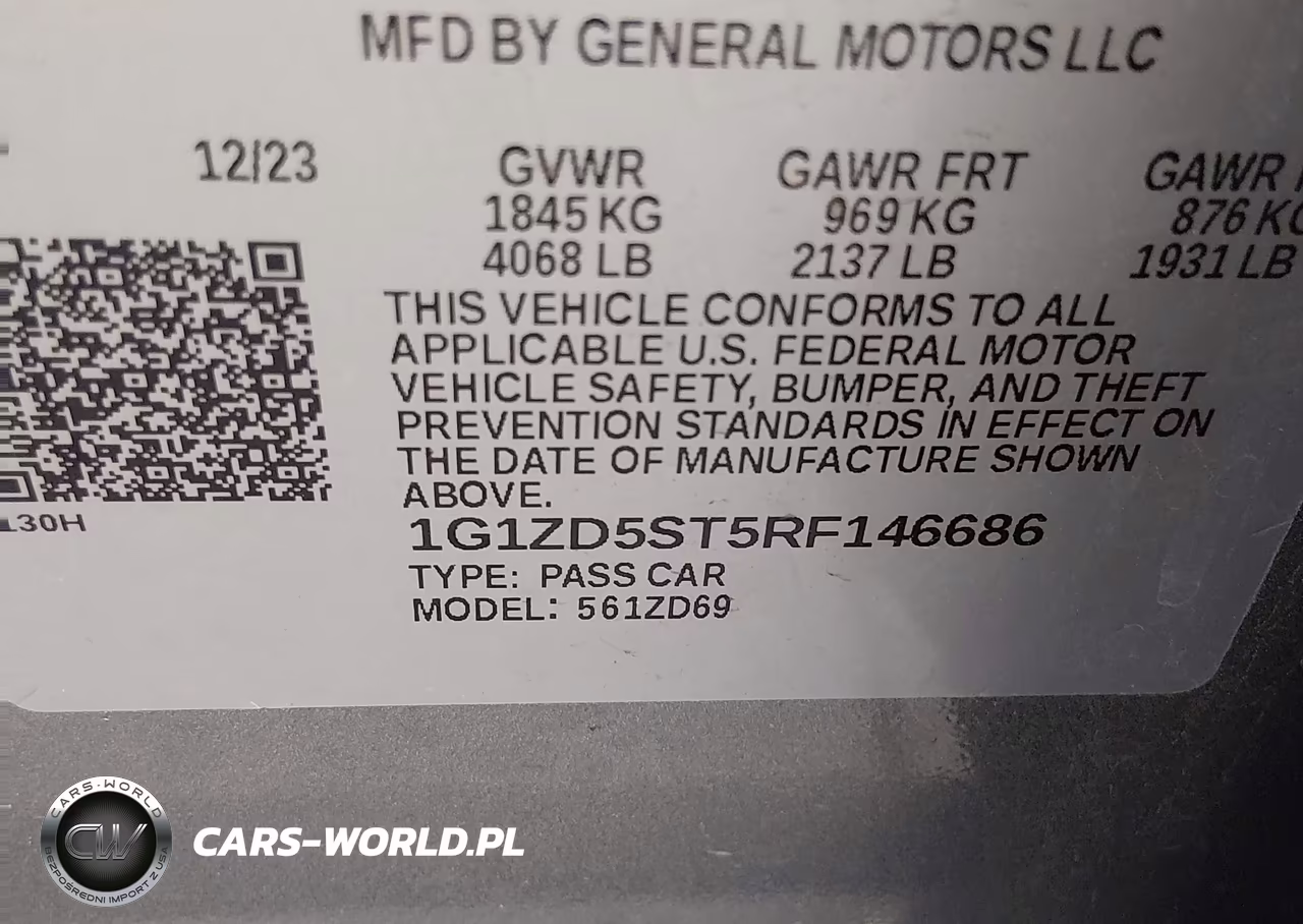 2024 Chevrolet Malibu Fwd 1Lt VIN:1G1ZD5ST5RF146686 - 9