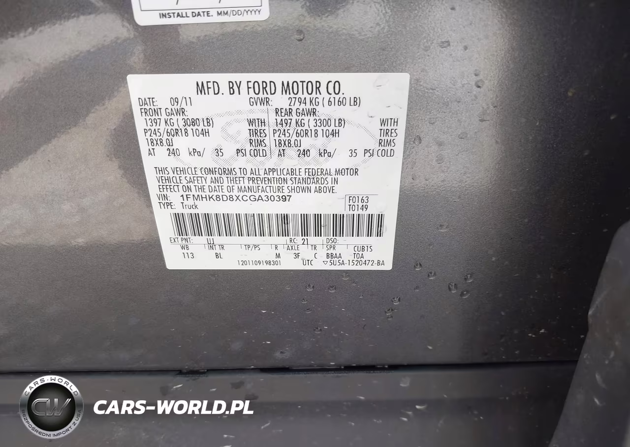 2012 Ford Explorer Xlt VIN:1FMHK8D8XCGA30397 - 9