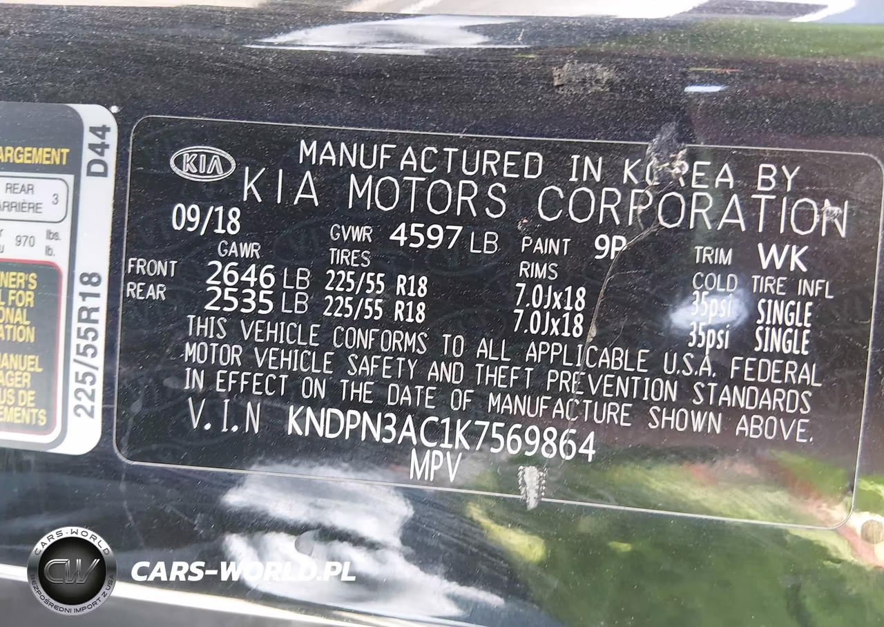 2019 Kia Sportage Ex VIN:KNDPN3AC1K7569864 - 9