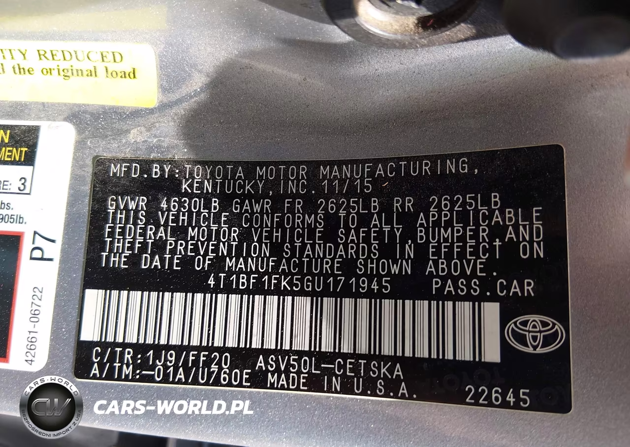 2016 Toyota Camry Se VIN:4T1BF1FK5GU171945 - 9
