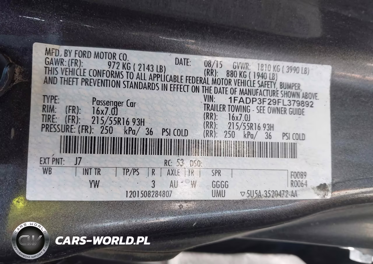 2015 Ford Focus Se VIN:1FADP3F29FL379892 - 9