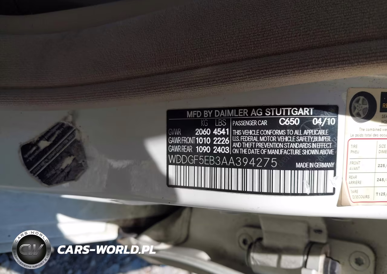 2010 Mercedes-Benz C 300 Sport VIN:WDDGF5EB3AA394275 - 9