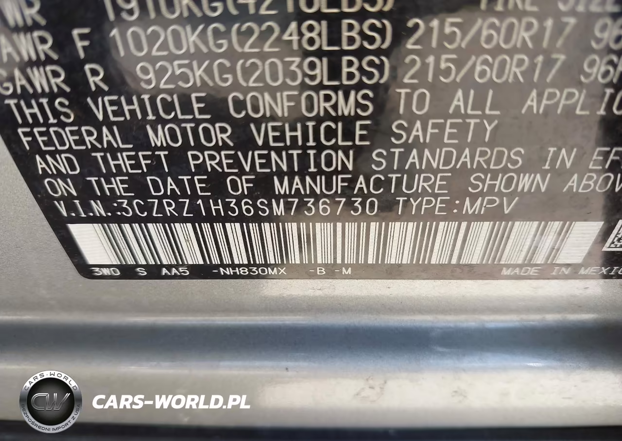 2025 Honda Hr-V 2Wd Lx VIN:3CZRZ1H36SM736730 - 9