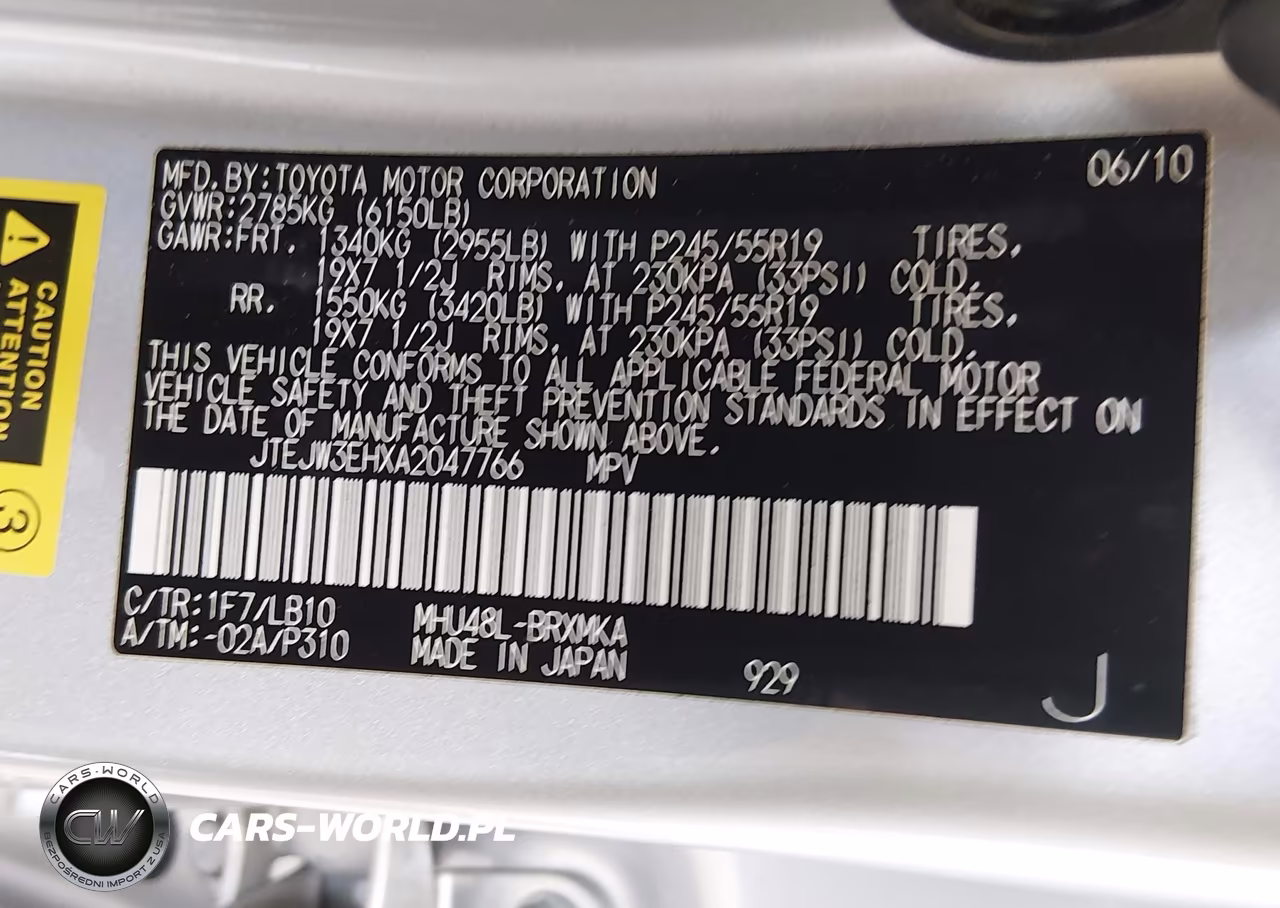 2010 Toyota Highlander Hybrid Limited V6 VIN:JTEJW3EHXA2047766 - 9