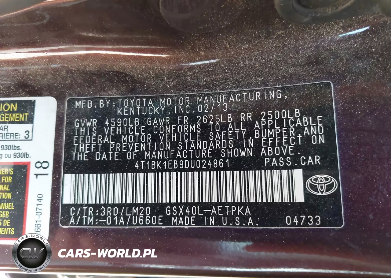 2013 Toyota Avalon Limited VIN:4T1BK1EB9DU024861 - 9