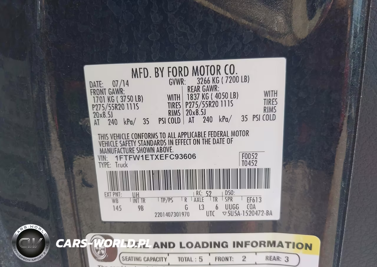 2014 Ford F-150 Platinum VIN:1FTFW1ETXEFC93606 - 9