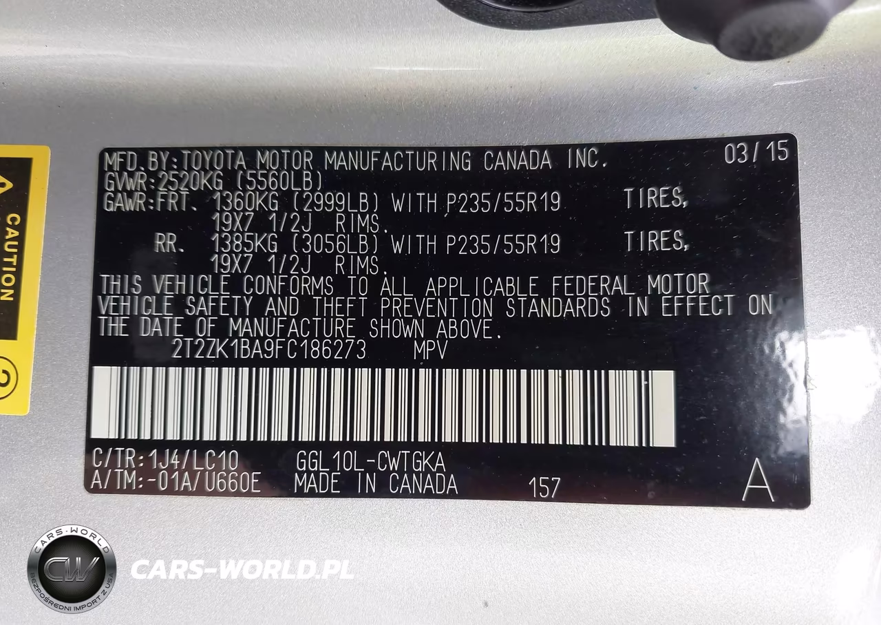 2015 Lexus Rx 350 VIN:2T2ZK1BA9FC186273 - 9