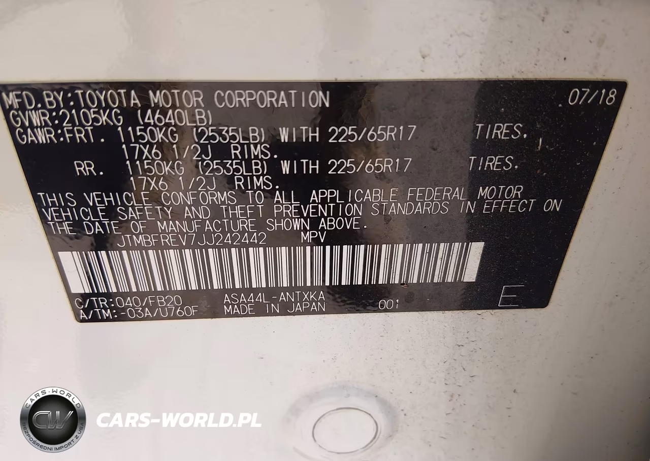 2018 Toyota Rav4 Le VIN:JTMBFREV7JJ242442 - 9