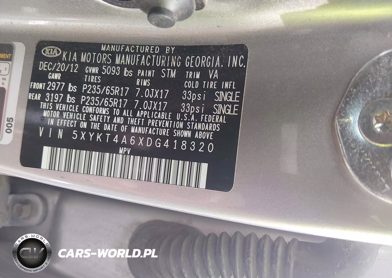 2013 Kia Sorento Lx VIN:5XYKT4A6XDG418320 - 9