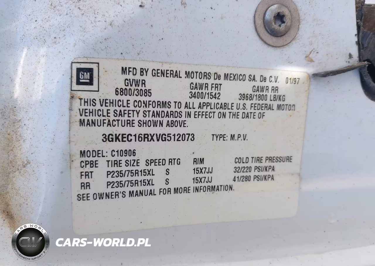 1997 GMC Suburban Slt Cmi (Not Available) VIN:3GKEC16RXVG512073 - 9