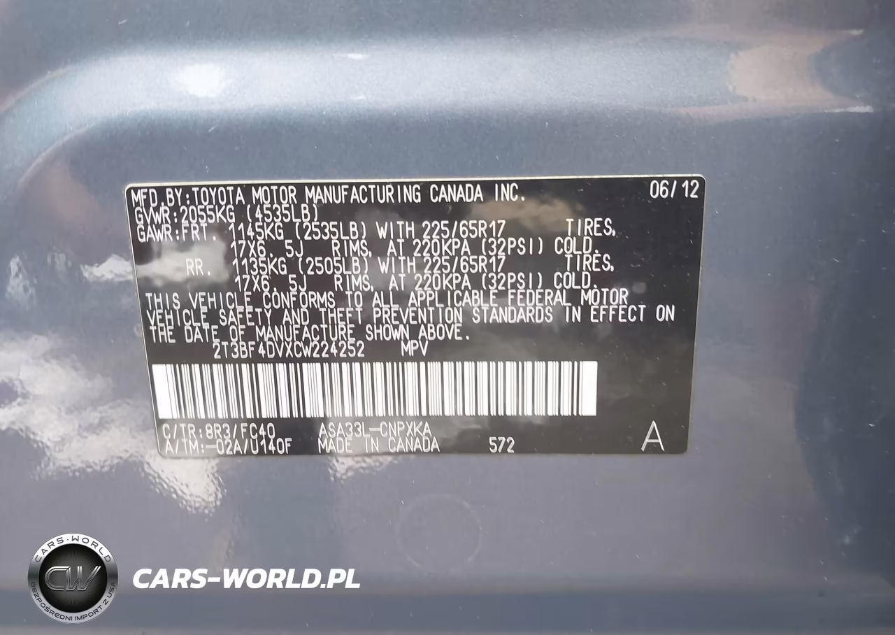 2012 Toyota Rav4 VIN:2T3BF4DVXCW224252 - 9