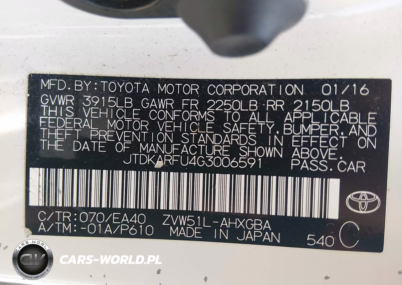 2016 Toyota Prius Four VIN:JTDKARFU4G3006591 - 9