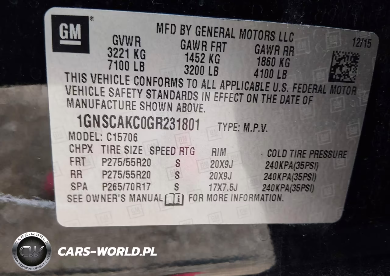 2016 Chevrolet Tahoe Ls VIN:1GNSCAKC0GR231801 - 9