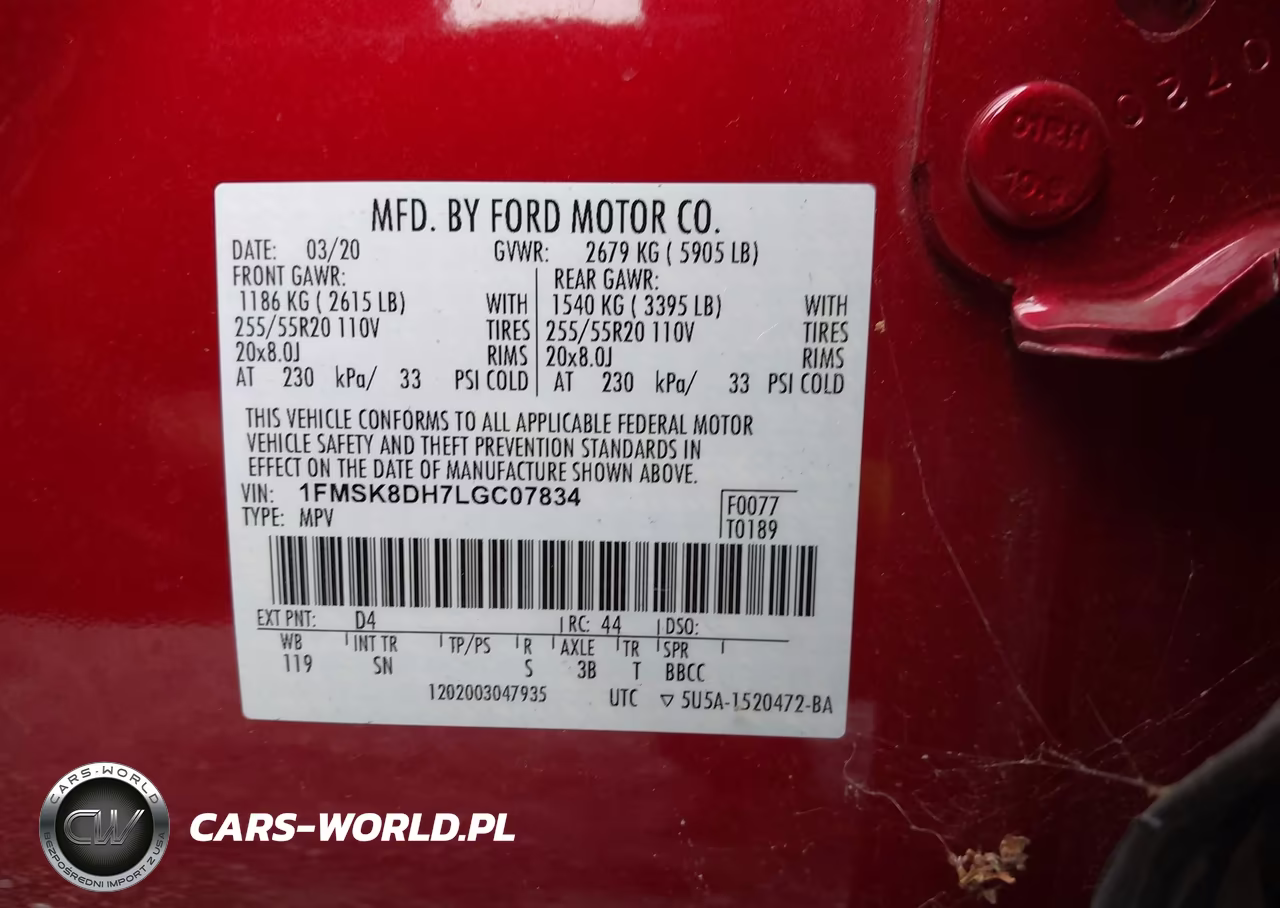 2020 Ford Explorer Xlt VIN:1FMSK8DH7LGC07834 - 9