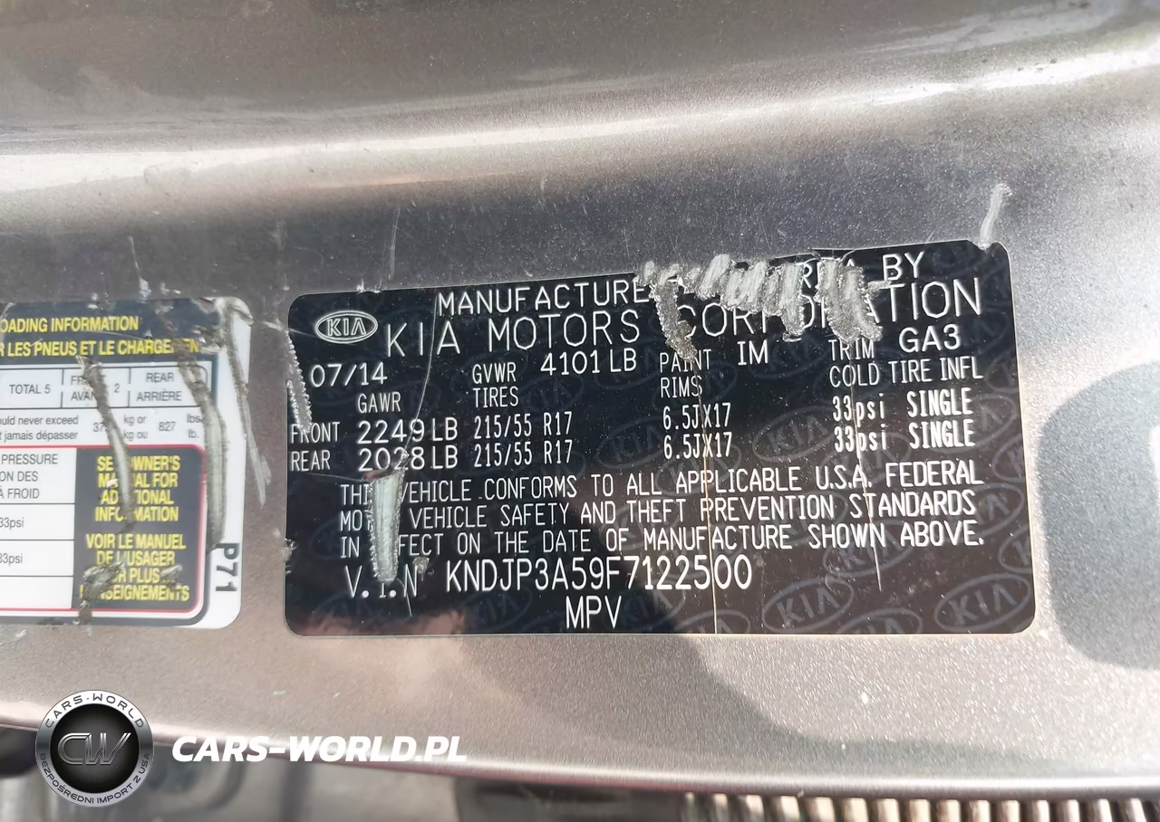 2015 Kia Soul + VIN:KNDJP3A59F7122500 - 9