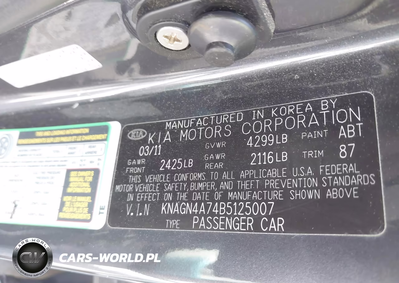 2011 Kia Optima Ex VIN:KNAGN4A74B5125007 - 9