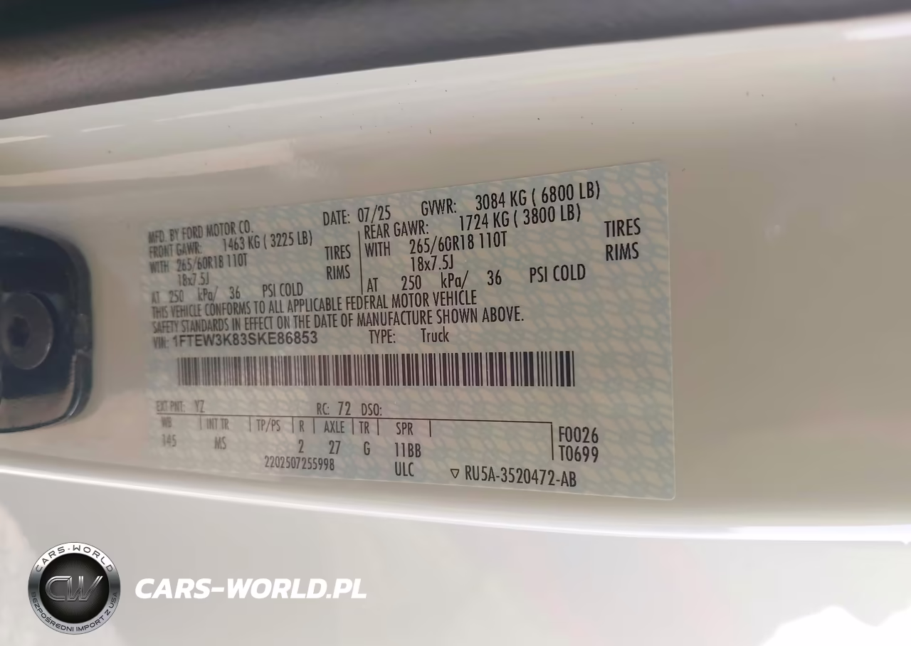 2025 Ford F-150 Xlt VIN:1FTEW3K83SKE86853 - 9