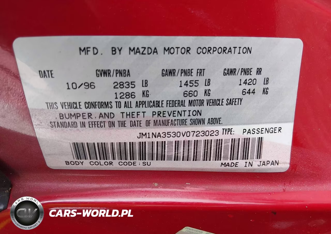 1997 Mazda Mx-5 Miata Leather Pkg-M Edition-Popular Equipment Pkg-R Pkg.-Sto-Sto-Edition-Touring Pkg VIN:JM1NA3530V0723023 - 9