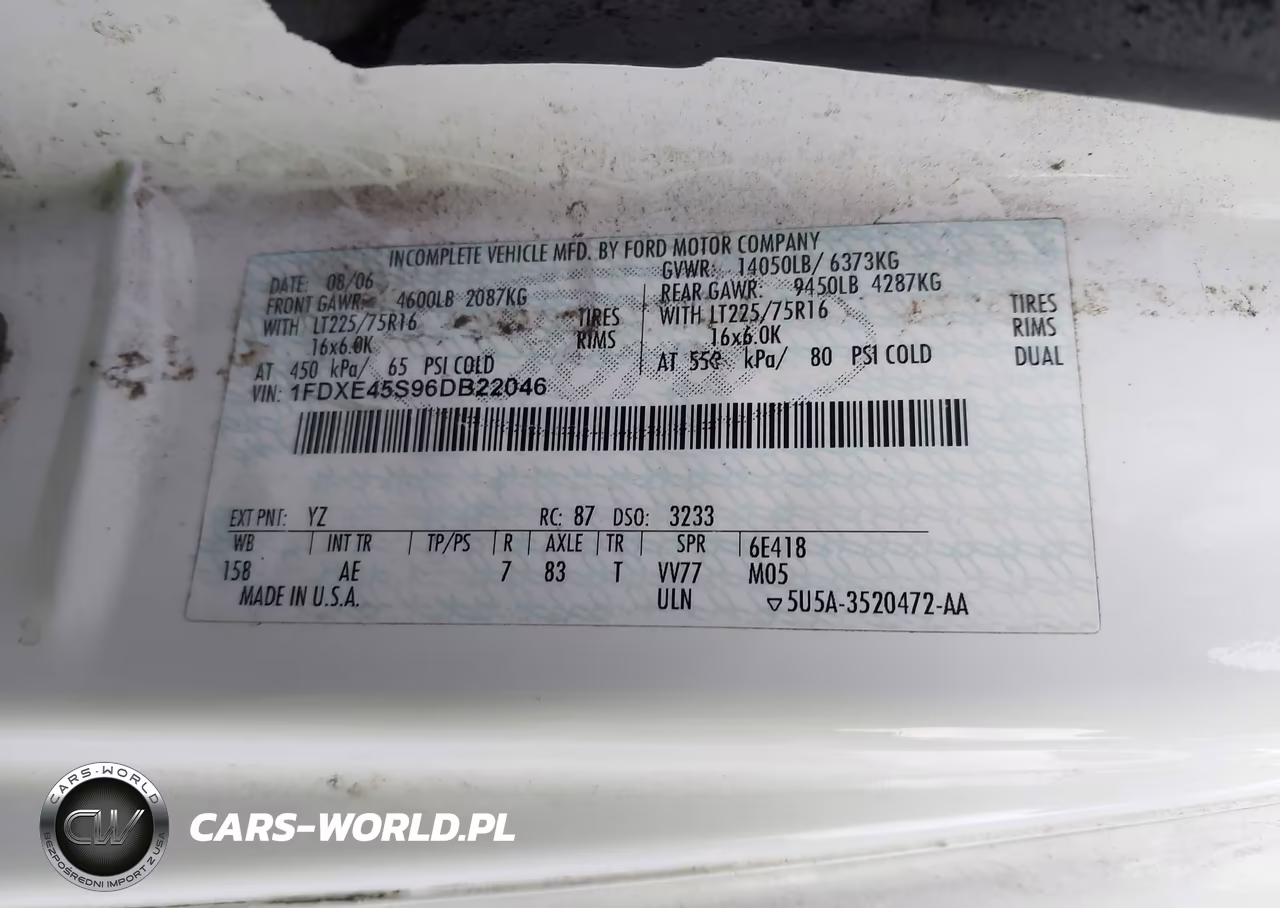 2006 Ford E-450 Cutaway VIN:1FDXE45S96DB22046 - 8