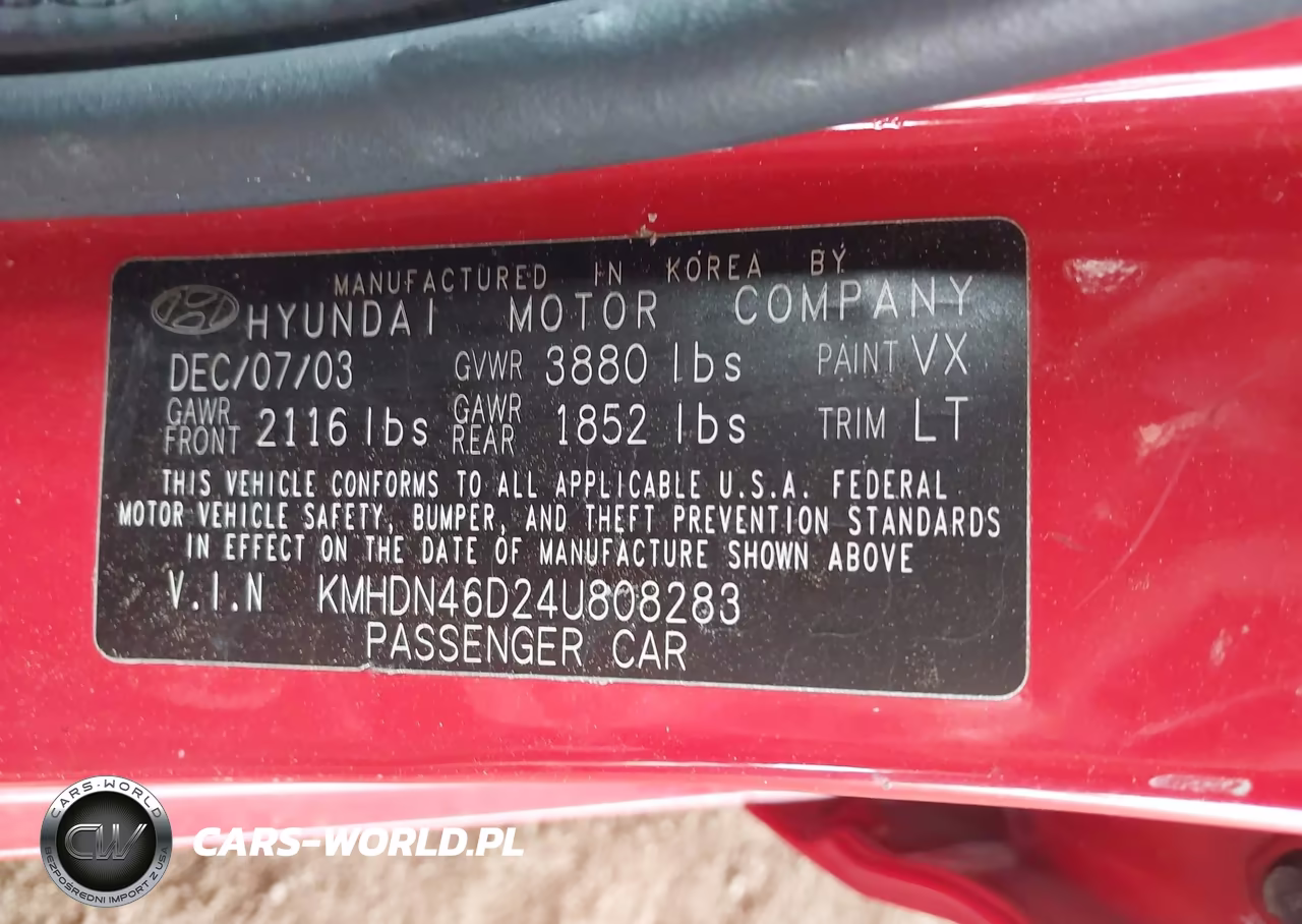 2004 Hyundai Elantra Gls-Gt VIN:KMHDN46D24U808283 - 9