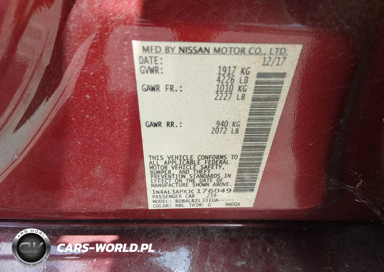 2018 Nissan Altima 2.5 Sl VIN:1N4AL3APXJC176049 - 9