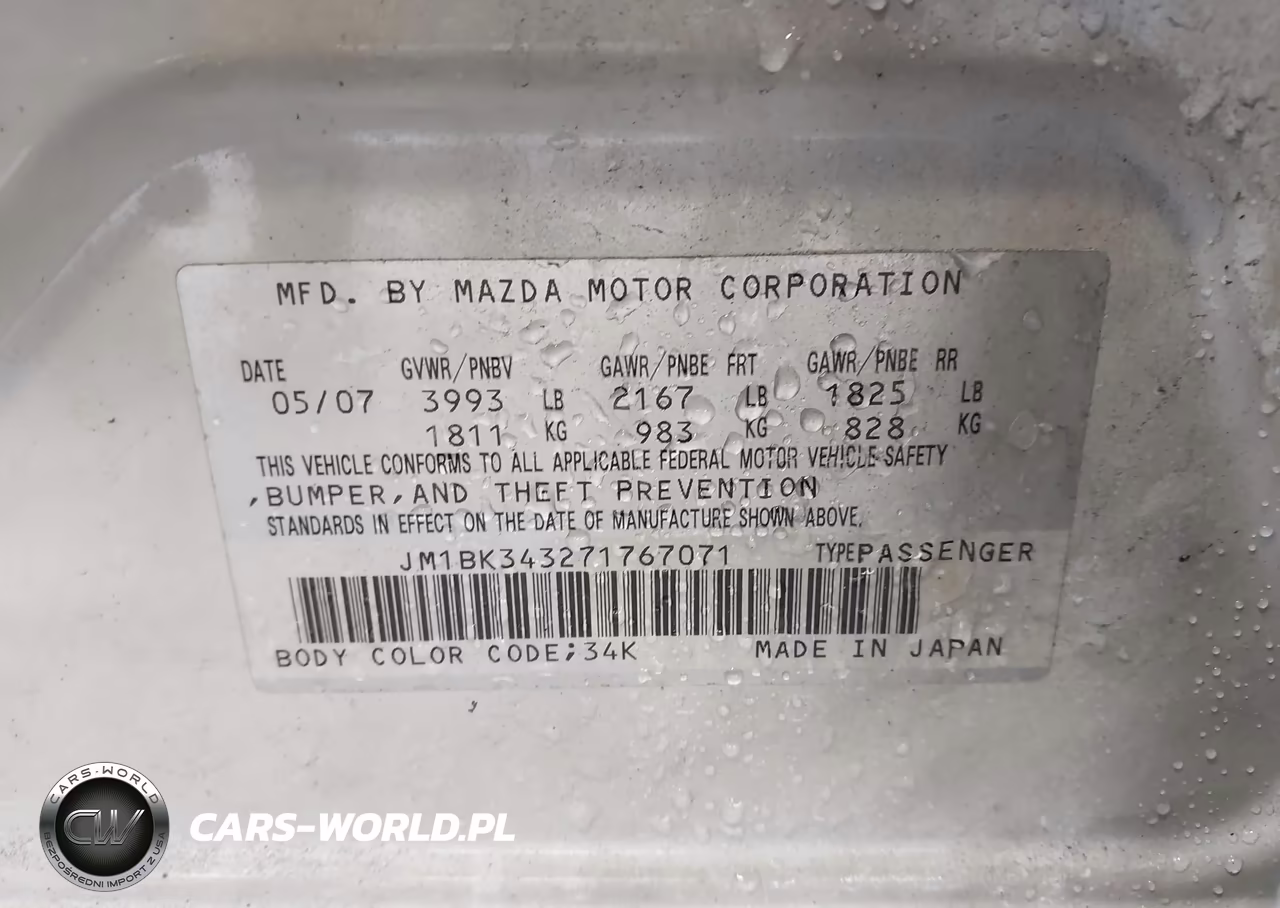 2007 Mazda Mazda3 S Grand Touring VIN:JM1BK343271767071 - 9
