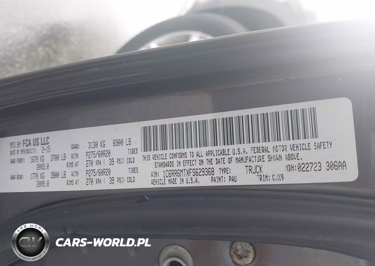 2015 Ram 1500 Sport VIN:1C6RR6MTXFS629368 - 9